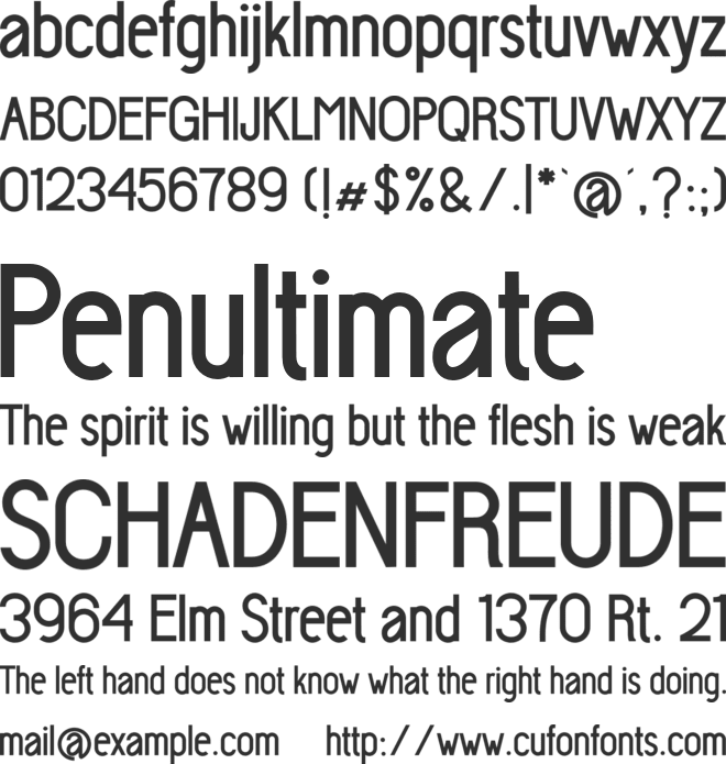 Progelud font preview