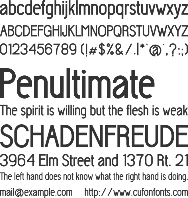 Progelud font preview