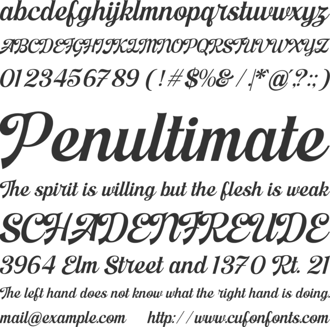 Ampher font preview