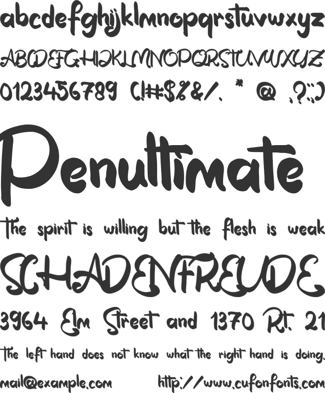 Alexander font preview