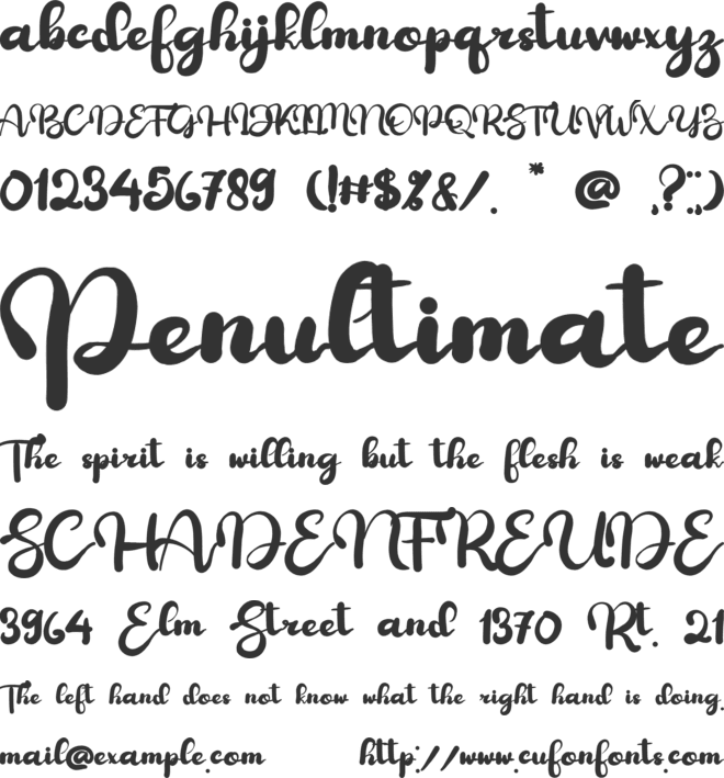 Bunga font preview