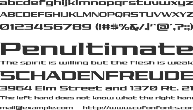 Pro Racing font preview