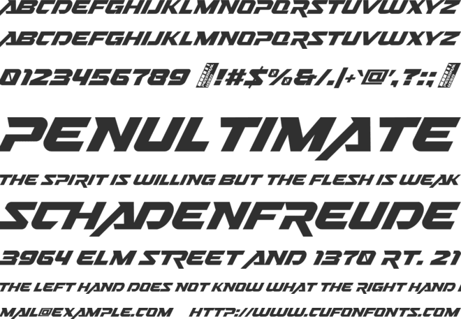 Nitro Chargers font preview