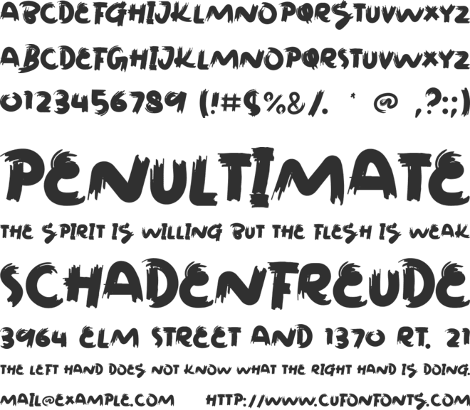 Brushings font preview