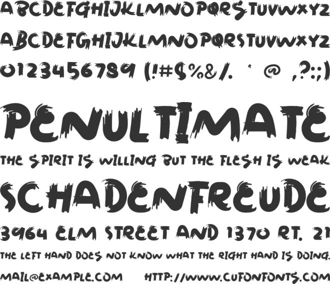 Brushings font preview