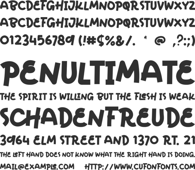 Chiclet font preview