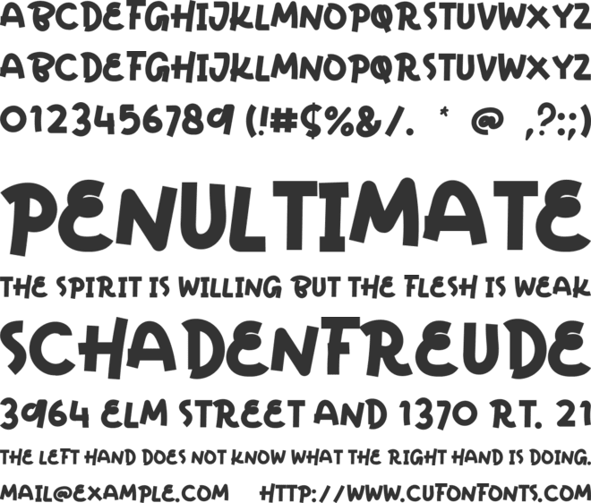 Chiclet font preview