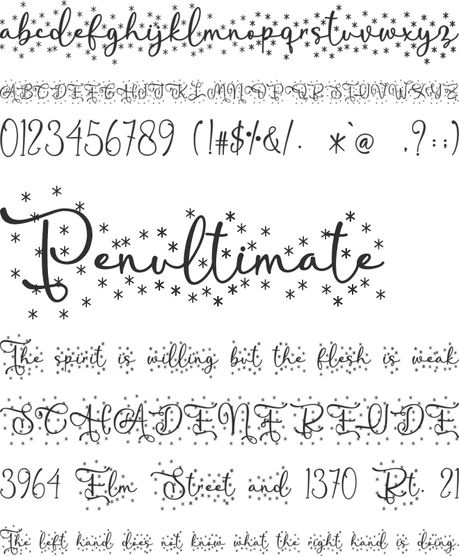 Lightning Christmas - Personal font preview
