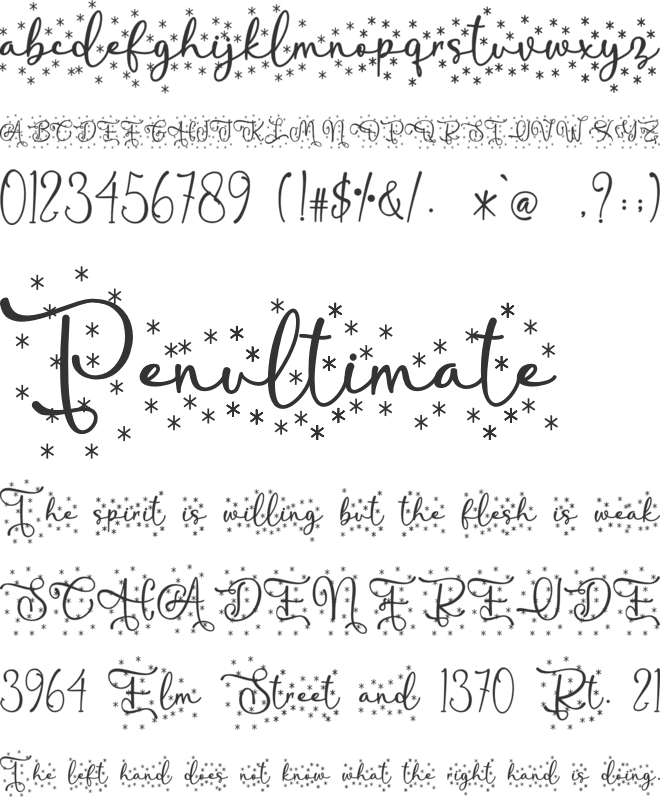 Lightning Christmas - Personal font preview
