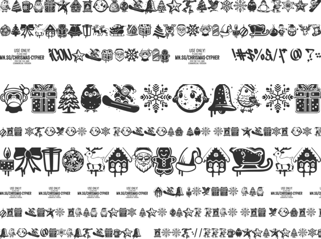 Christmas Cypher Icon PERSONAL font preview