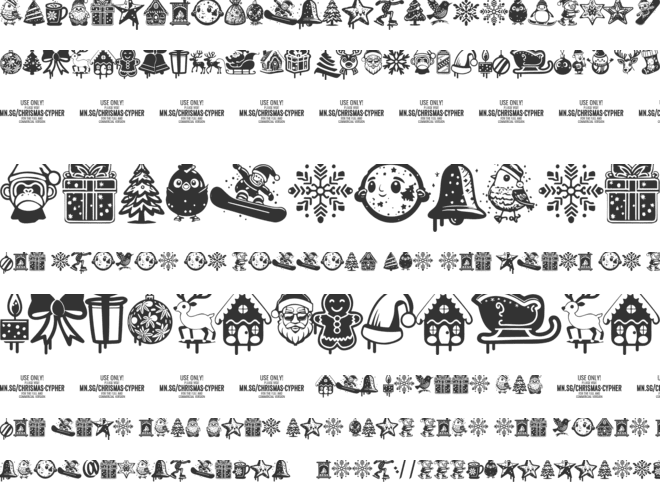 Christmas Cypher Icon PERSONAL font preview