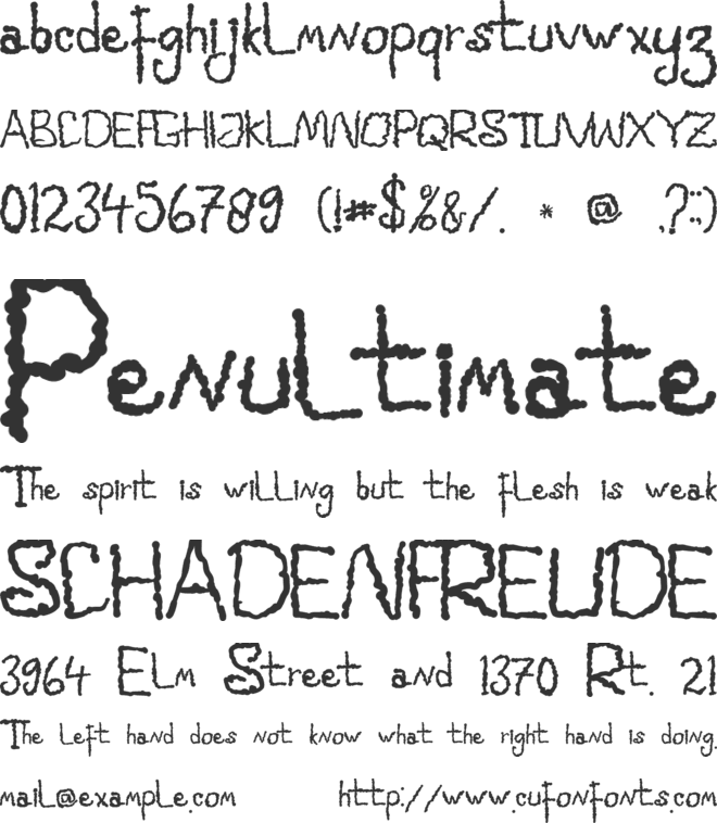 Negajusi Hamsiyunta font preview