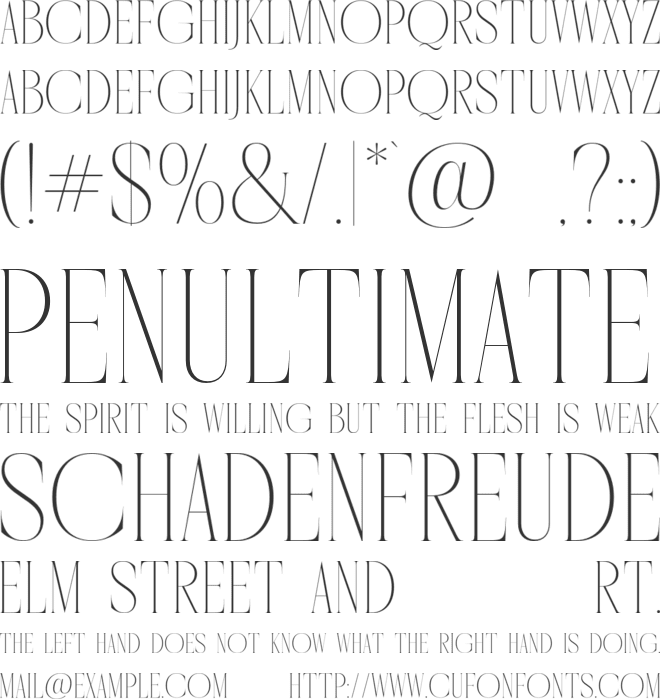 Cordelia Oblique font preview