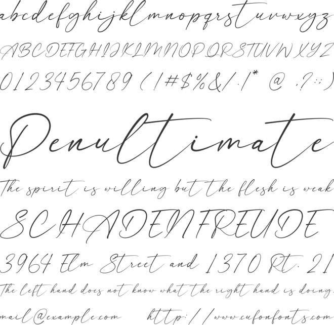 Anisther font preview