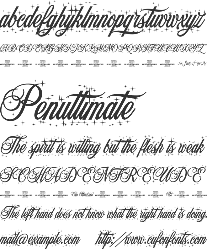 Christmas Carol Star PERSONAL font preview