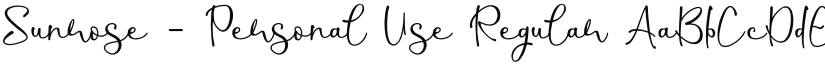 Sunrose - Personal Use Regular font