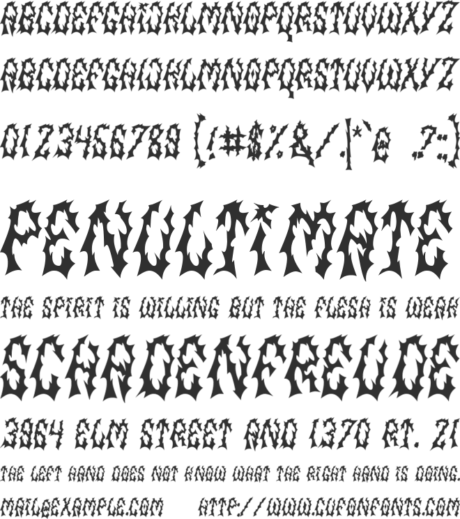 Firehell font preview