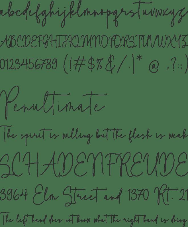 Rosemary Script font preview