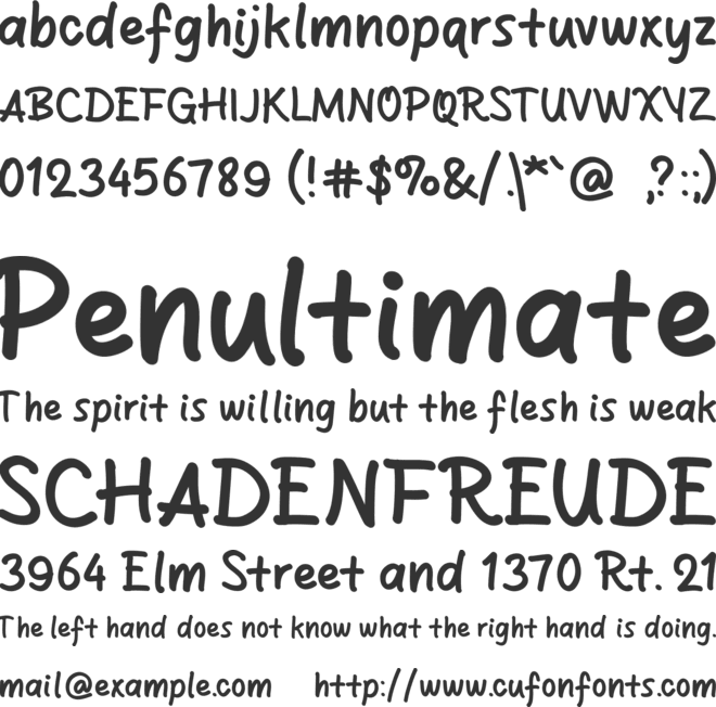 Sanger Show font preview