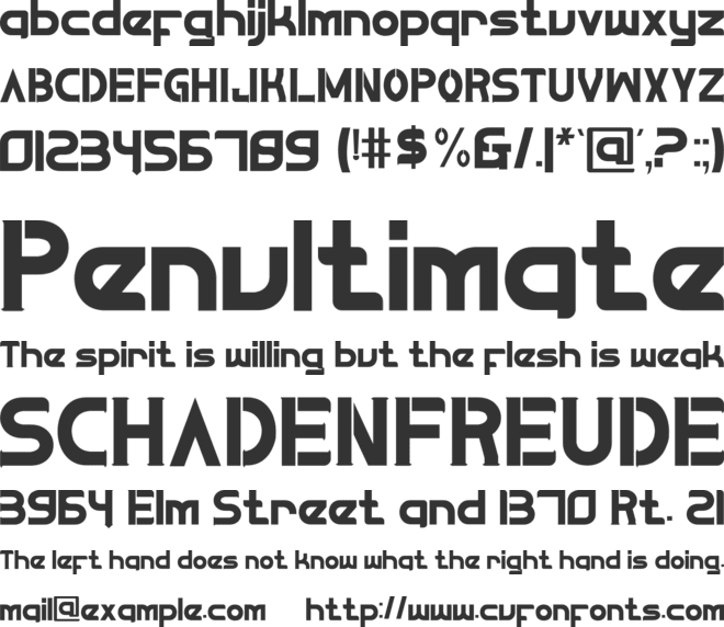 Pelcut font preview