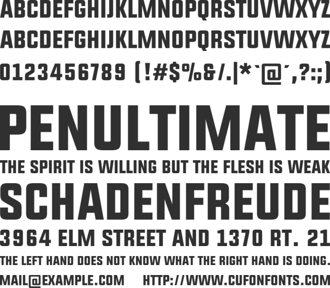UPBOLTERS font preview