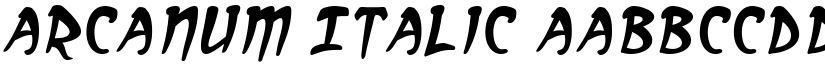 Arcanum Italic font
