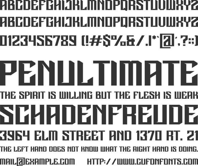 STRIGER font preview