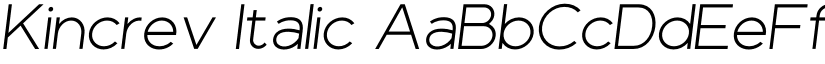 Kincrev Italic font