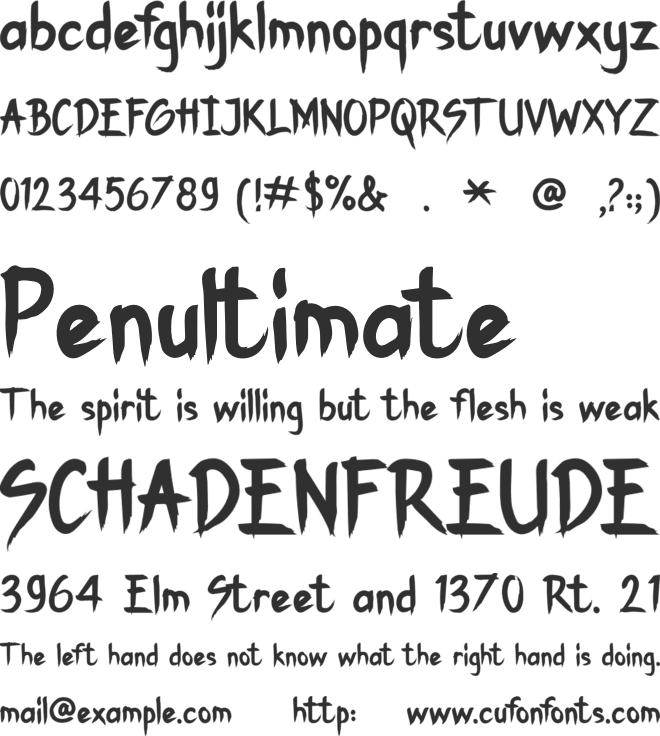 Horror New Year font preview