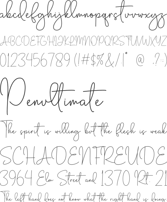 Bothaville font preview