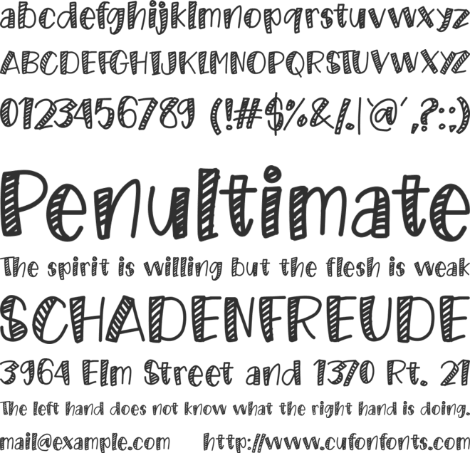 Striped font preview