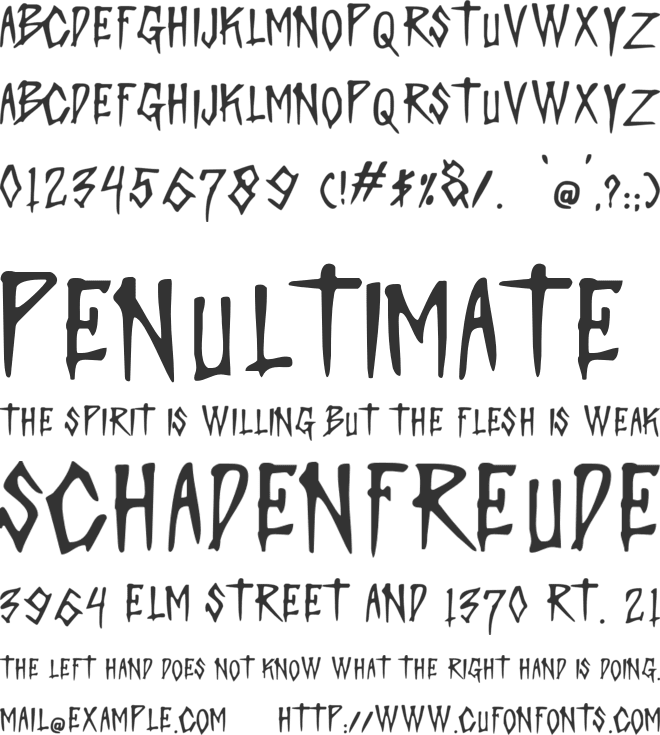 Crack Danger font preview