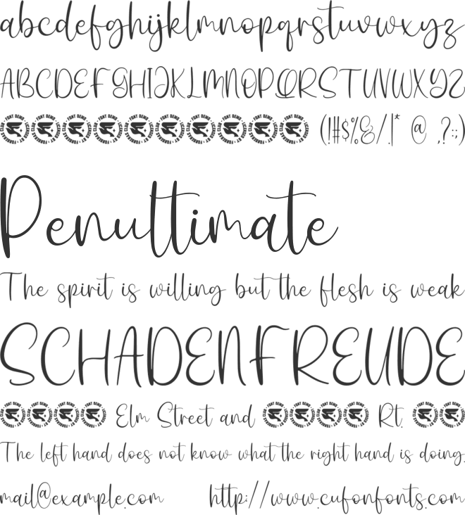 Sheryna Lemu font preview