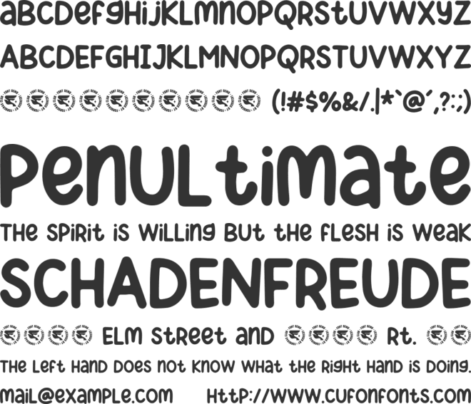 Mighty Yogurt font preview