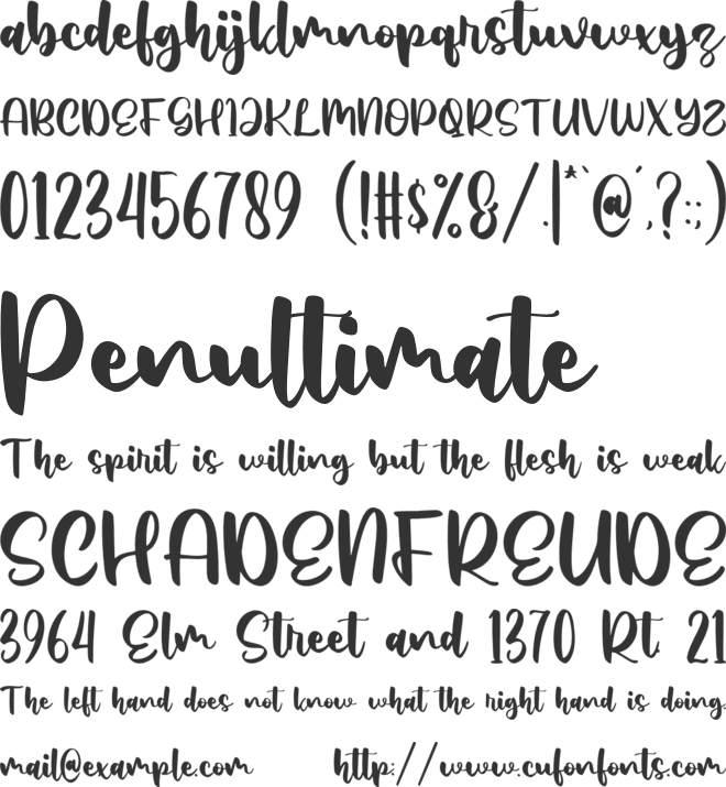 Eastlove font preview