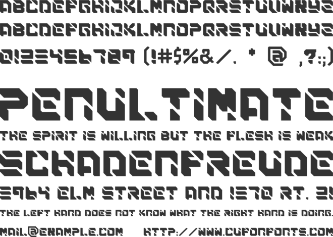 SAIBA-45 font preview