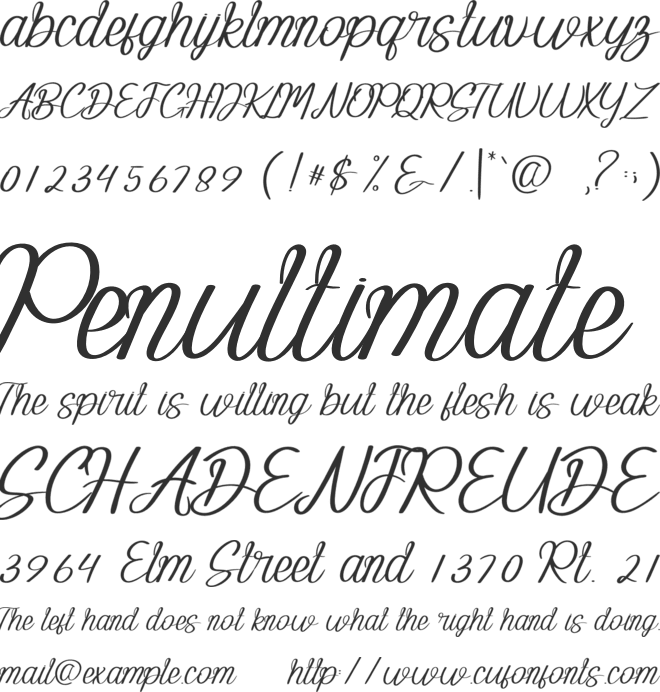 Almond font preview