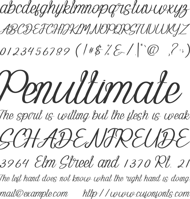 Almond font preview