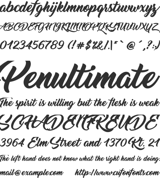 Thinking Of Betty font preview