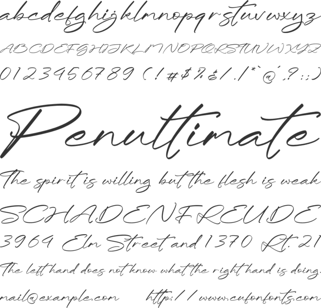 Thomasita font preview