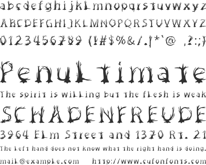 Winter Trees font preview