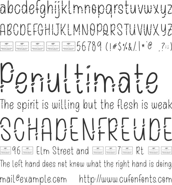 Lustrous font preview