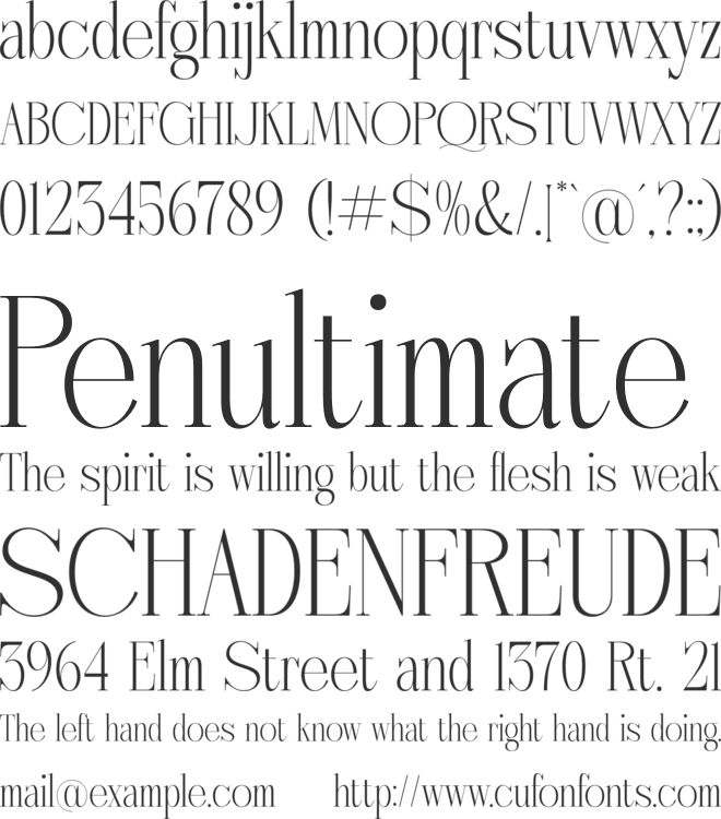 Nebiard font preview