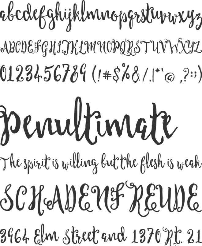 Alastrina font preview