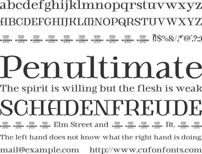 Magnirum Serif PERSONAL USE font preview