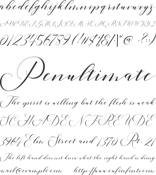 Lucinda Script font preview