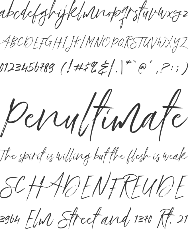 Flower Rose Brush font preview