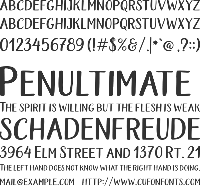 Blishfully Sans font preview