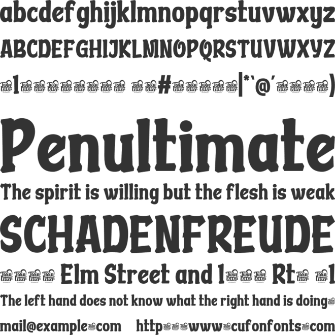 ABUTCIN Trial font preview