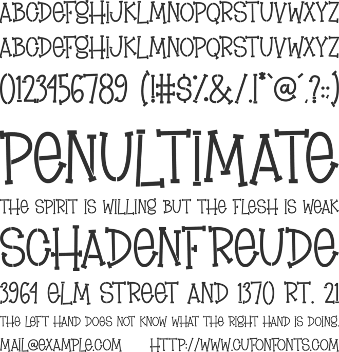 Brownie Stencil font preview